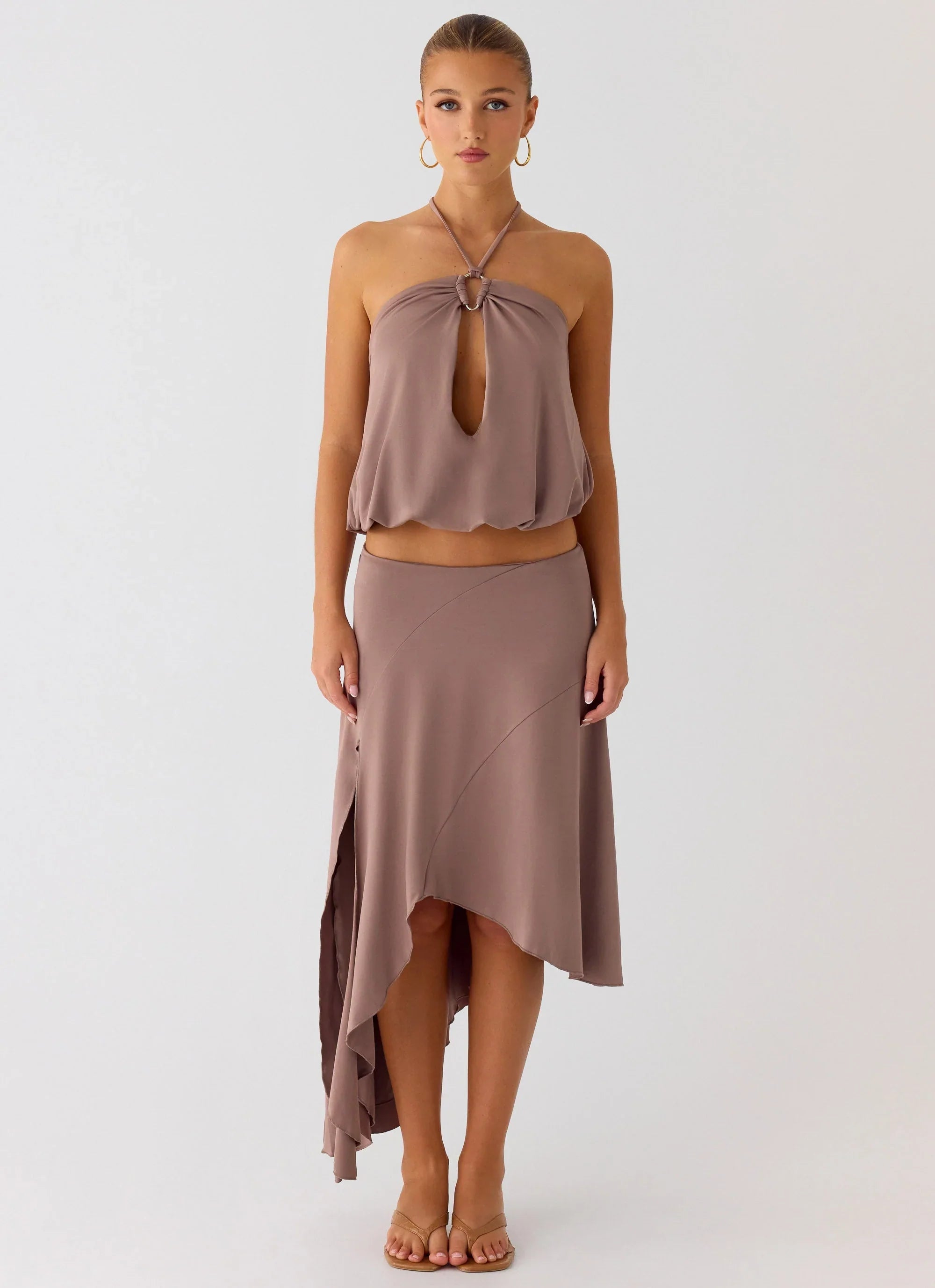 Jisoo Halter Top Desert Taupe