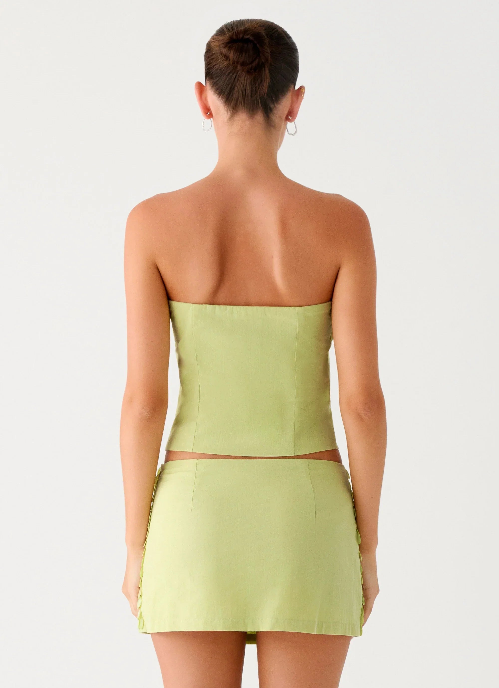 Mona Beaded Bandeau Top Green