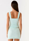 Lea Lace Mini Skirt Blue