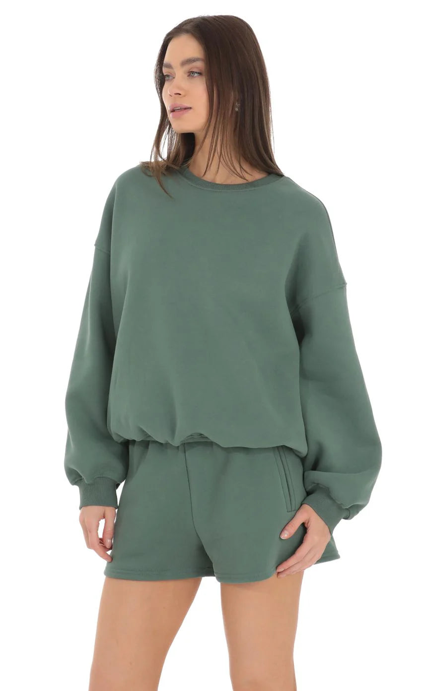 Fleece Jumper in Hunter