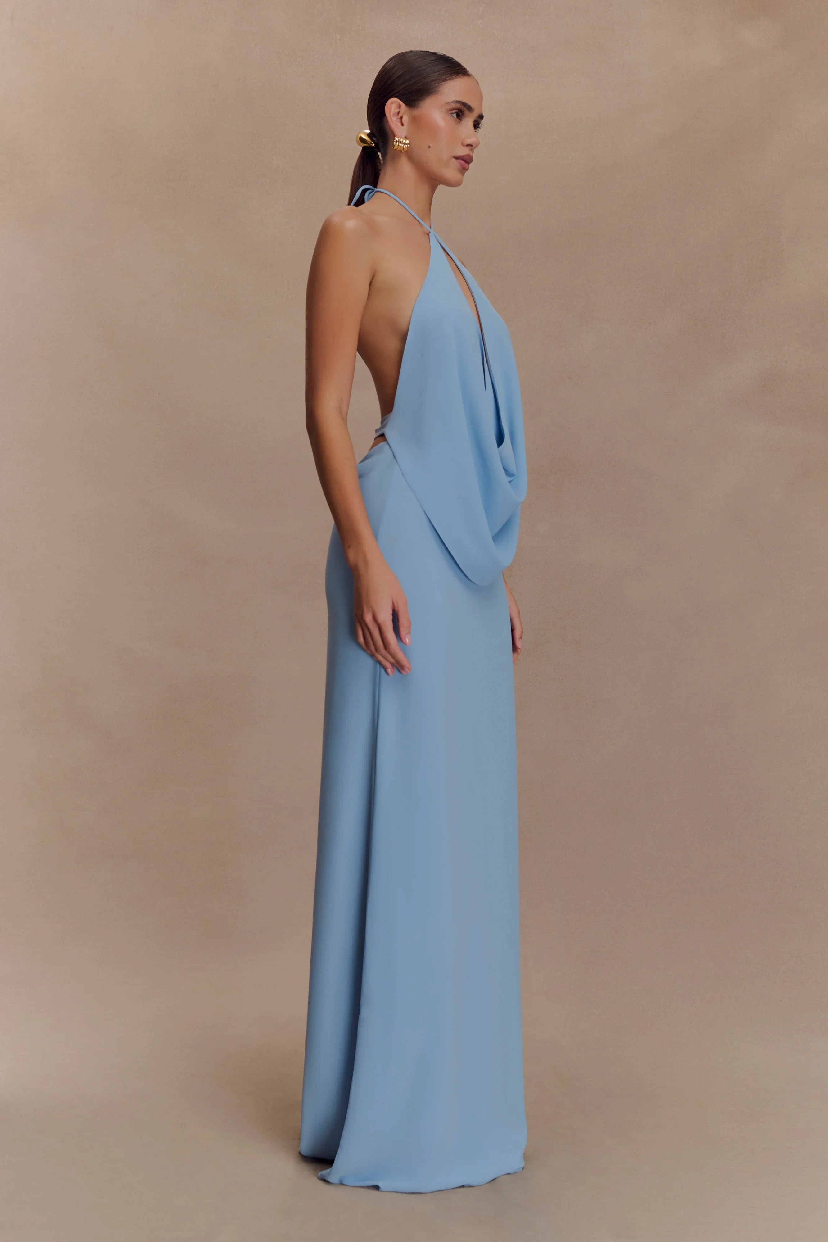 Katalina Chiffon Maxi Skirt Sky Blue