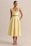 Joy Lemon A Line Midi Skirt