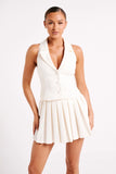 Mura Pleated Mini Skirt Ivory
