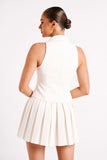 Mura Pleated Mini Skirt Ivory
