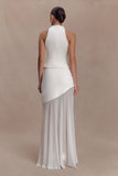 Portia Scuba And Mesh Maxi Skirt White