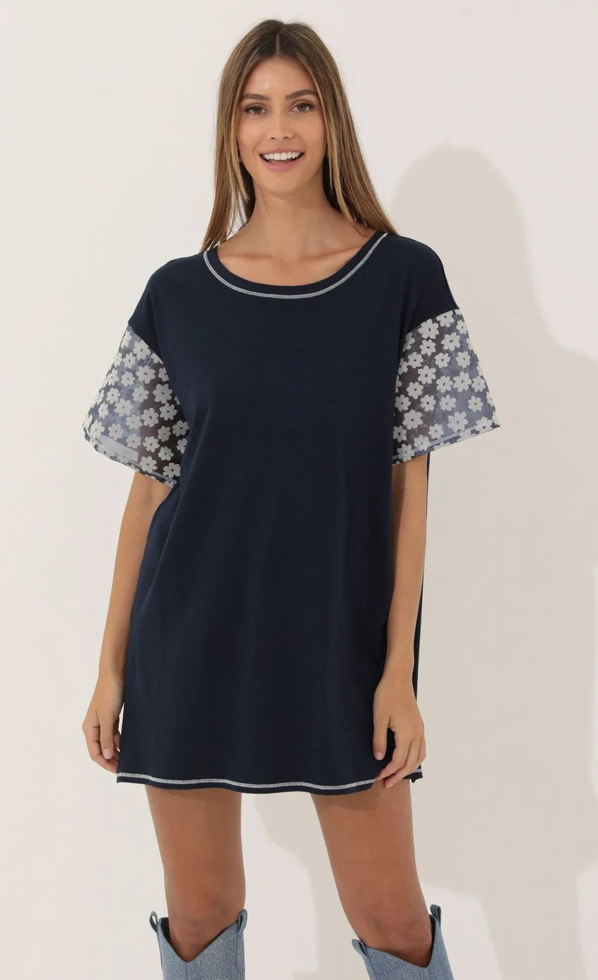Shirt Dress in Navy Floral