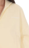 Cropped Cinch Waist Hoodie in Cream