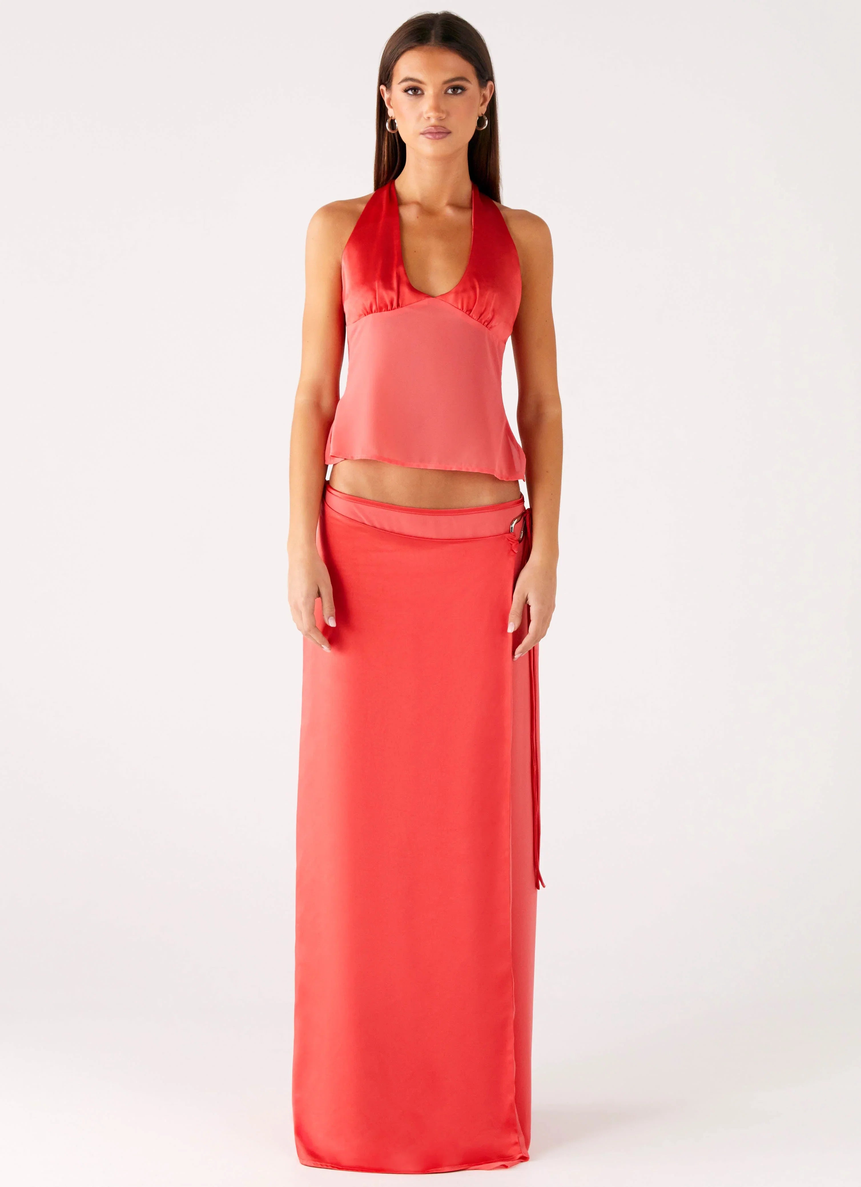 Pollie Halter Top Coral