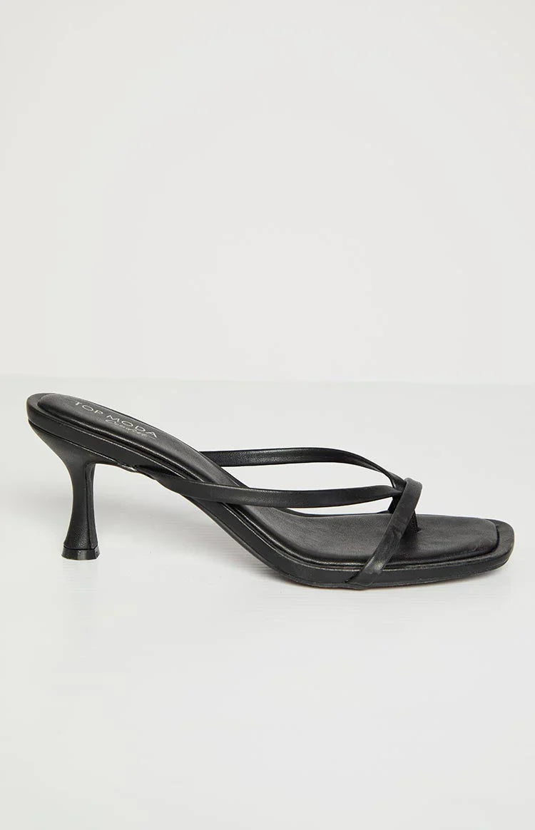Girls Night Black Strap Kitten Heels