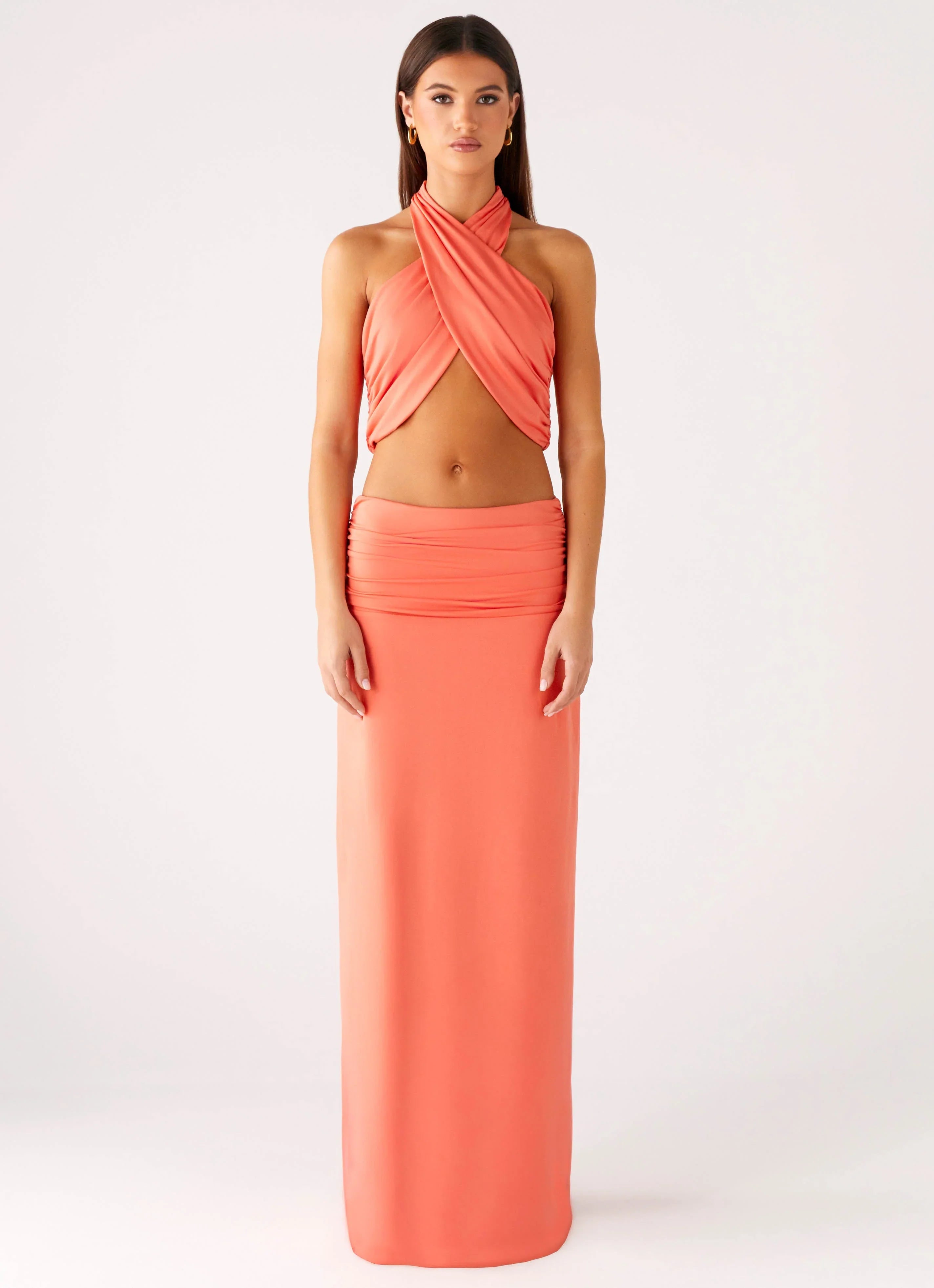 Coletta Wrap Top Coral