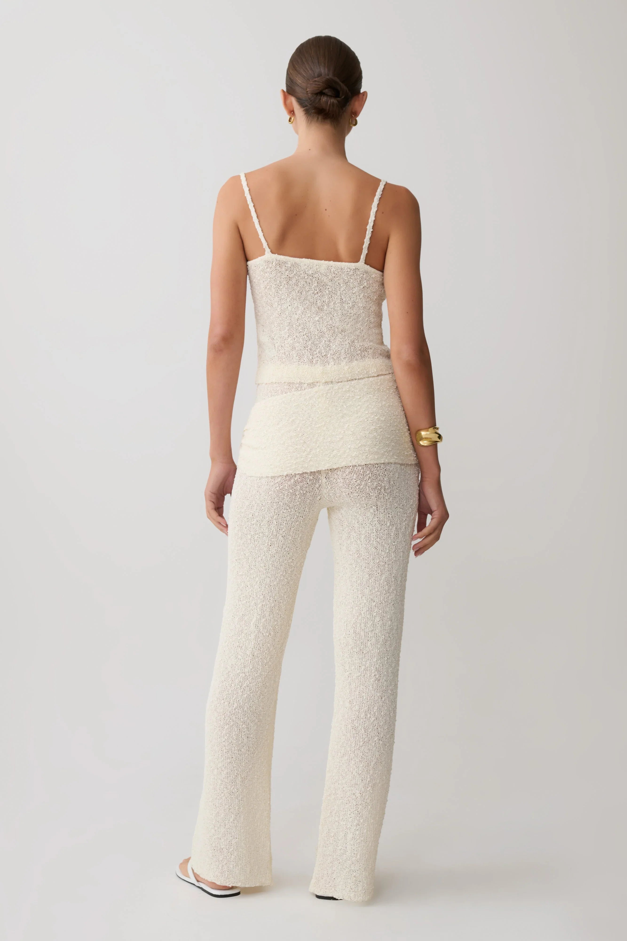 Mattais Boucle Knit Pants Ivory