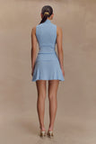 Indy Pointelle Knit Mini Skirt Cornflower Blue
