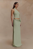 Bowie Low Rise Knit Maxi Skirt Pastel Green