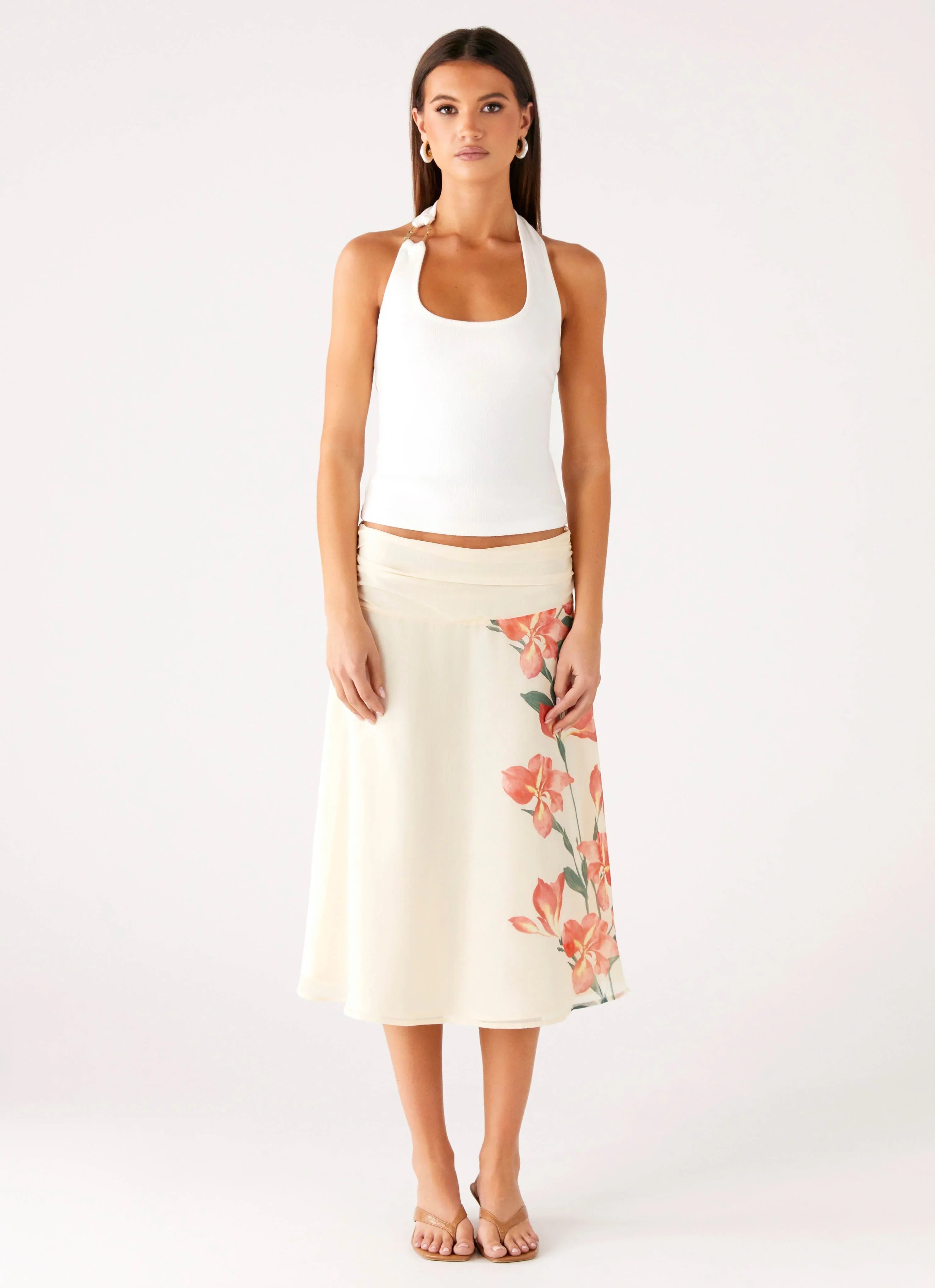 Nera Halter Top White