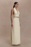 Amaris Gathered Plisse Maxi Skirt Lemon