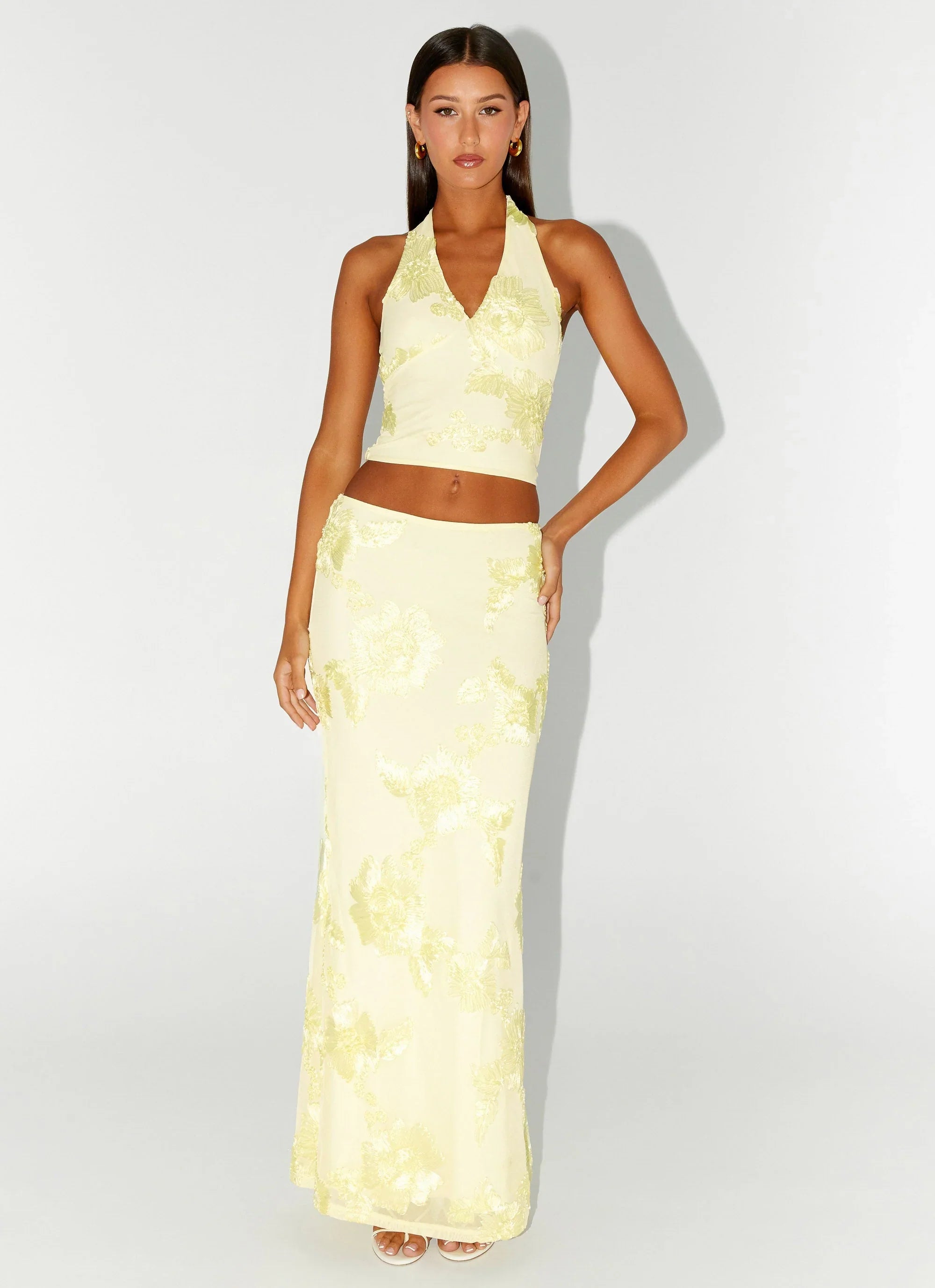 Radiate Halterneck Top Yellow