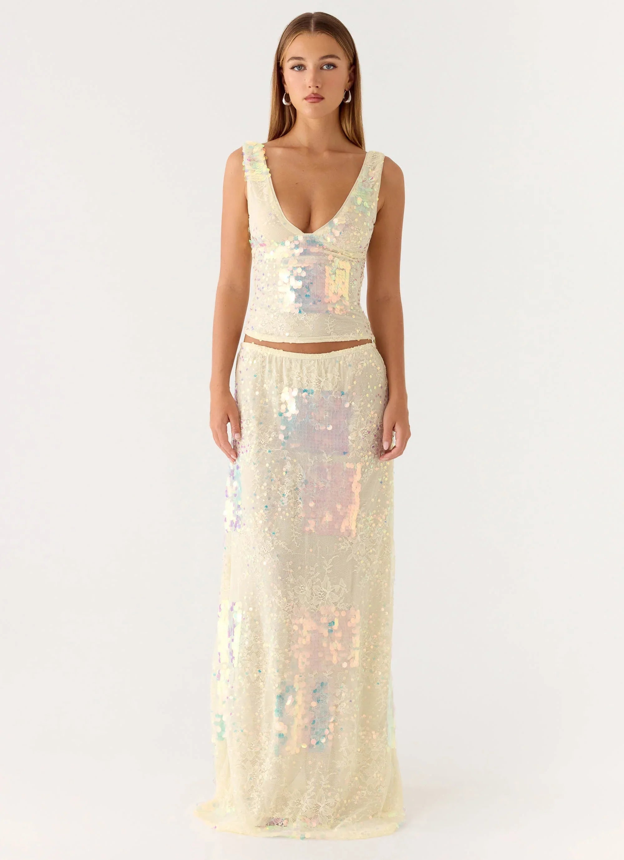 Erinah Sequin Top Yellow