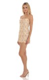 Sequin Fringe Dress in Champagne