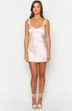 Marbelle Pink Satin Mini Dress
