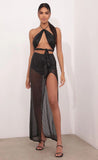 Ruched Sequin Set in Black