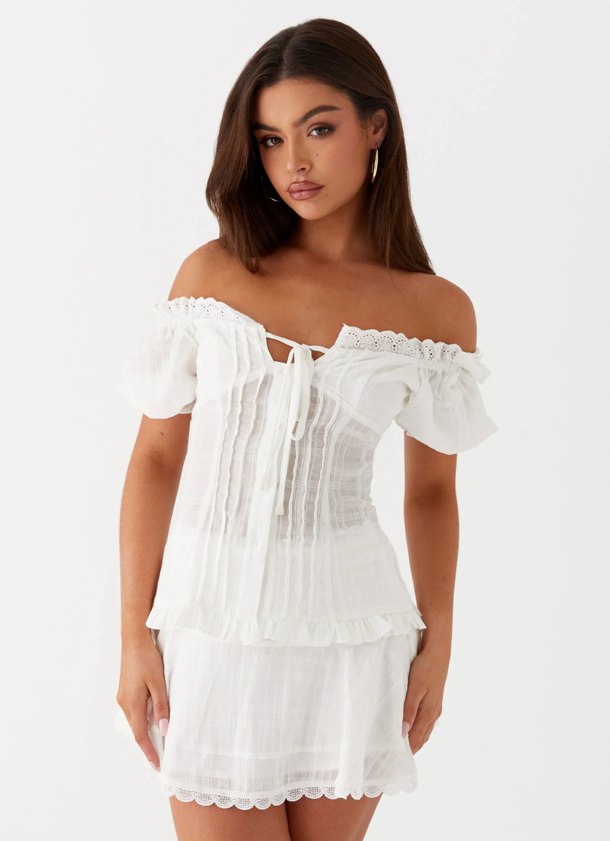 Hundred Percent Mini Skirt White