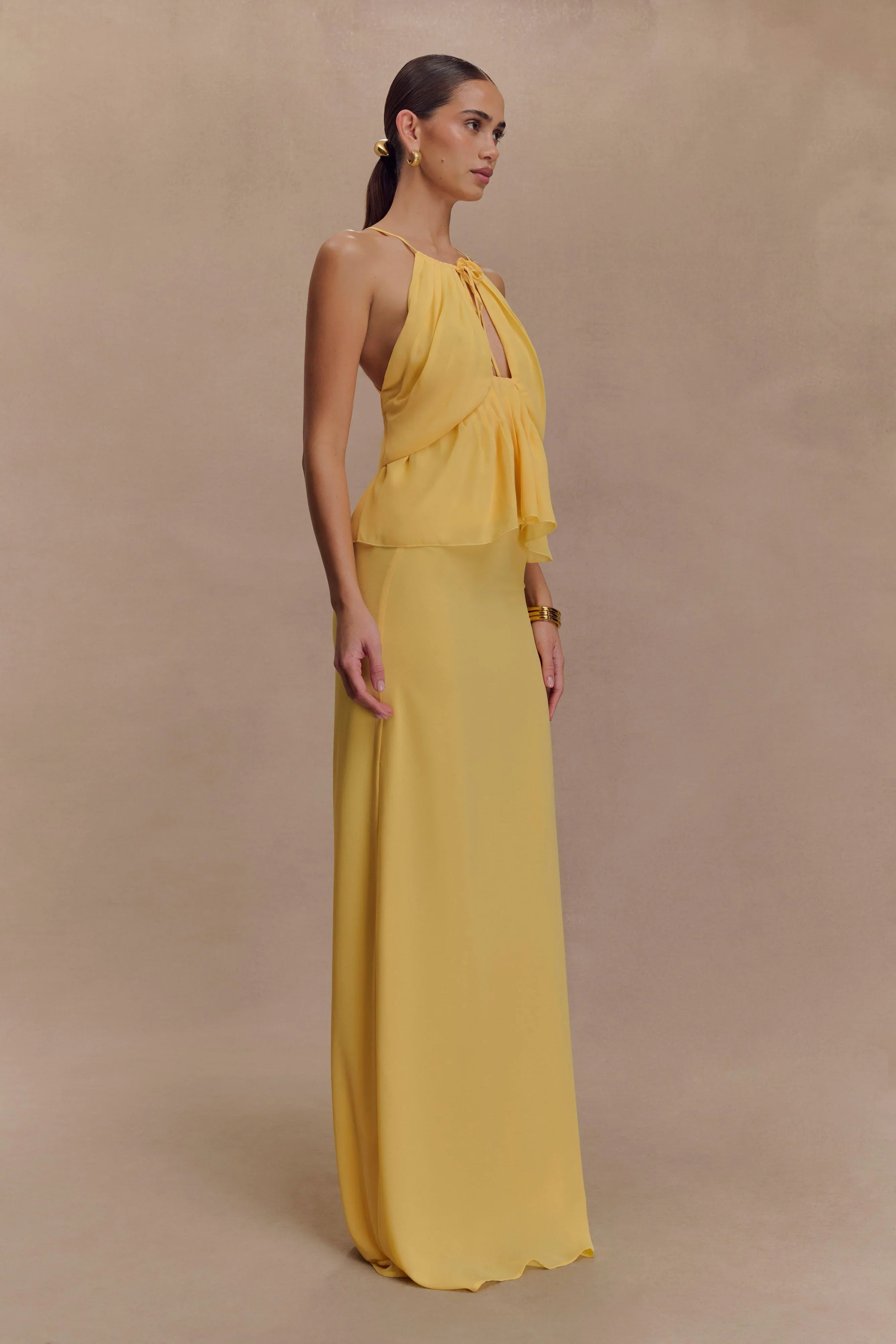 Korra Chiffon Halter Top Butterscotch