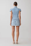 Bently Short Sleeve Denim Top Washed Light Blue