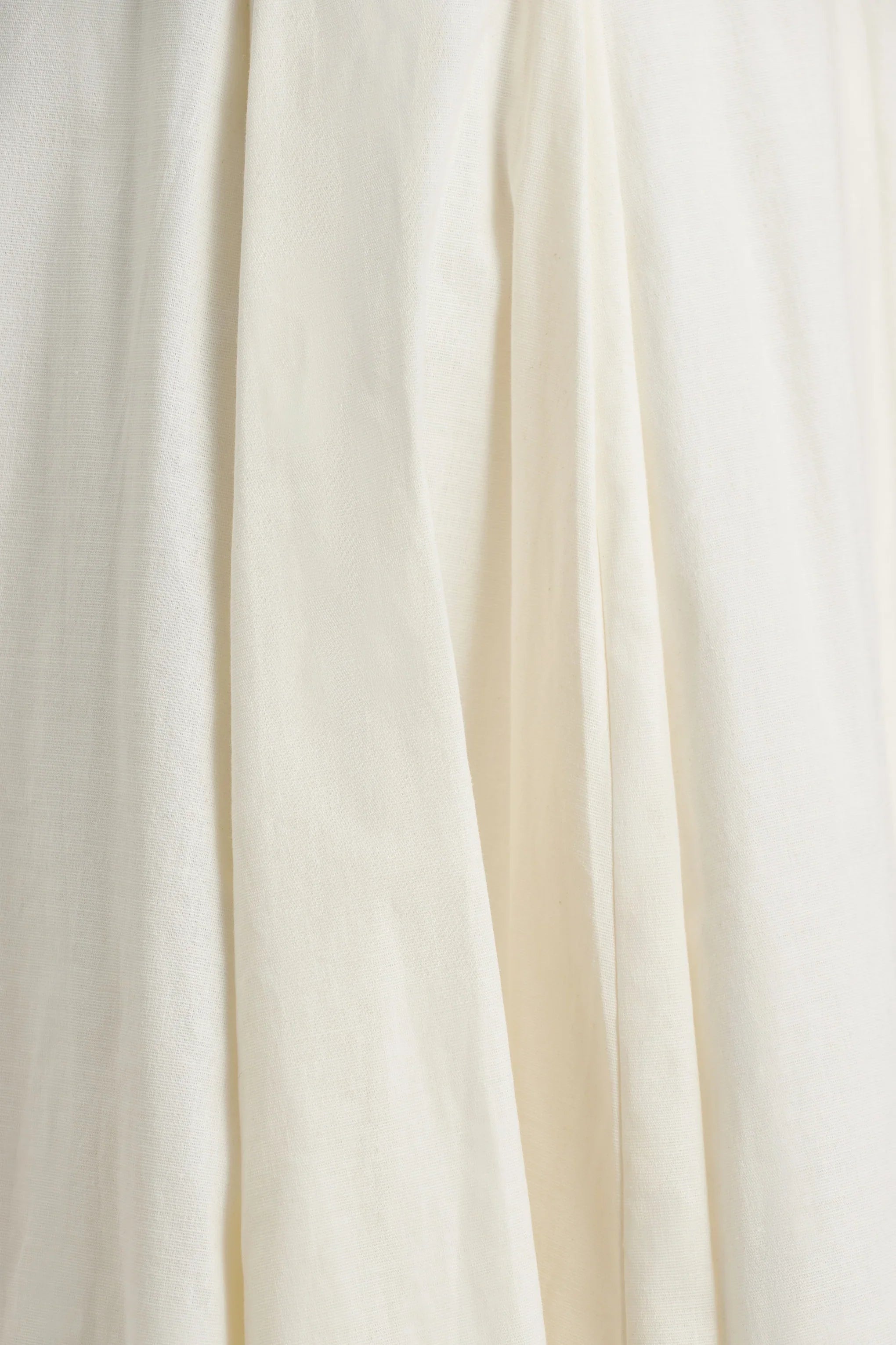 Magnolia White Scoop Neck Midi Dress With Drop Waist And Ruffling Detail