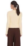 Ribbed Knit Cardigan in Cream