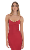 Back Slit Maxi Dress in Red