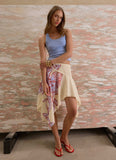 Kia Low Rise Asymmetrical Midi Skirt Purple Floral