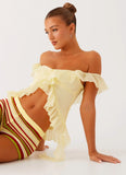 Dylan Off Shoulder Top Yellow