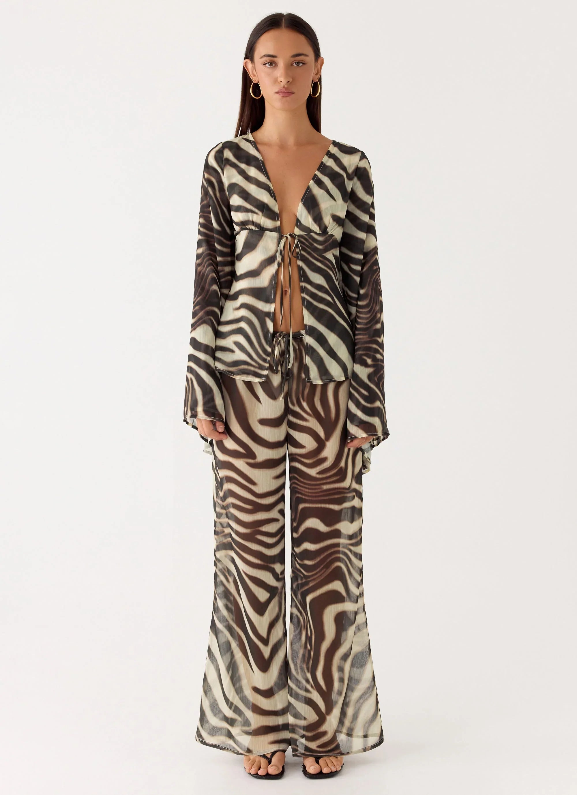 Jadia Flared Pants Zebra