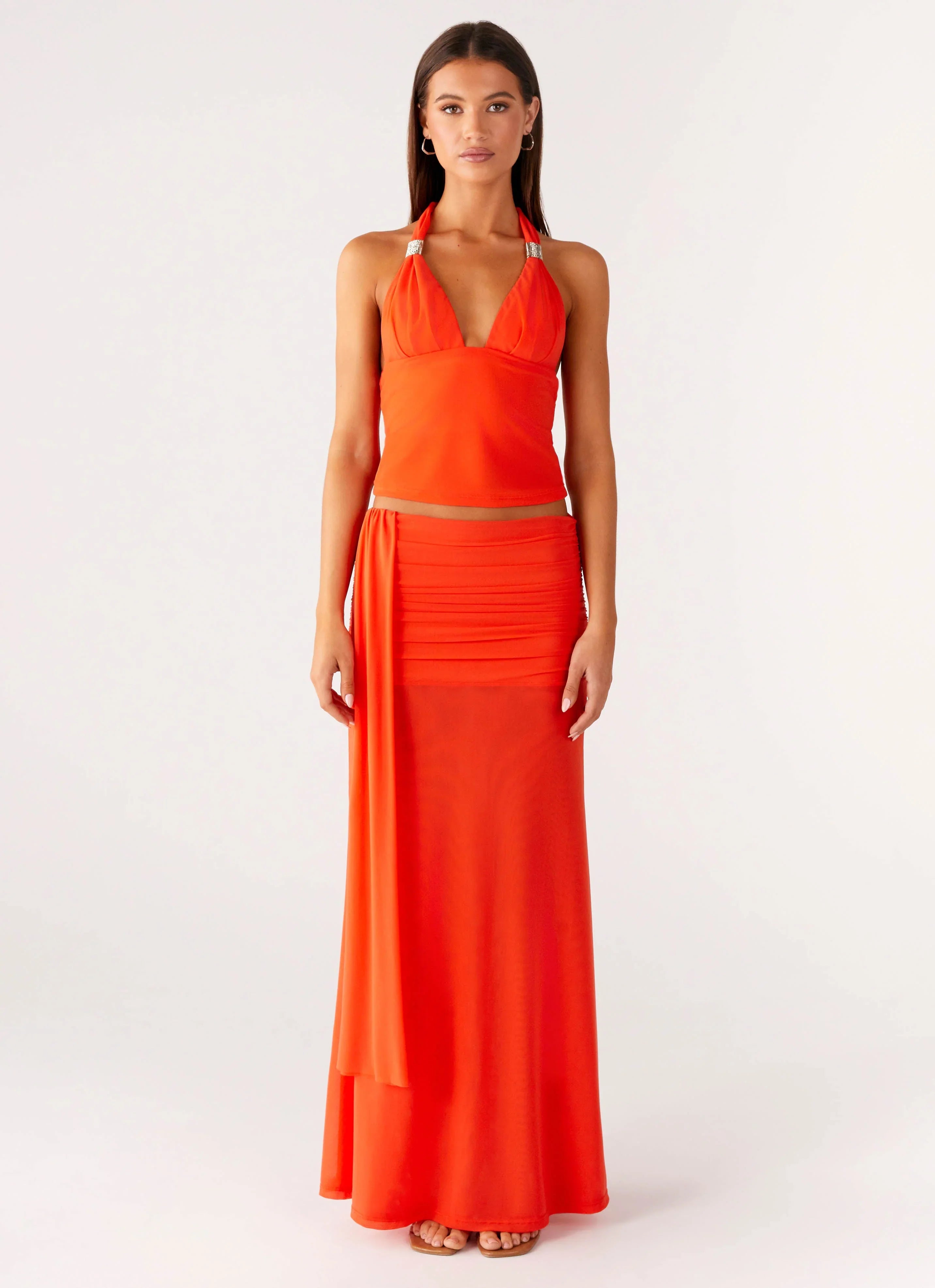 Blaze Halter Top Fire Red