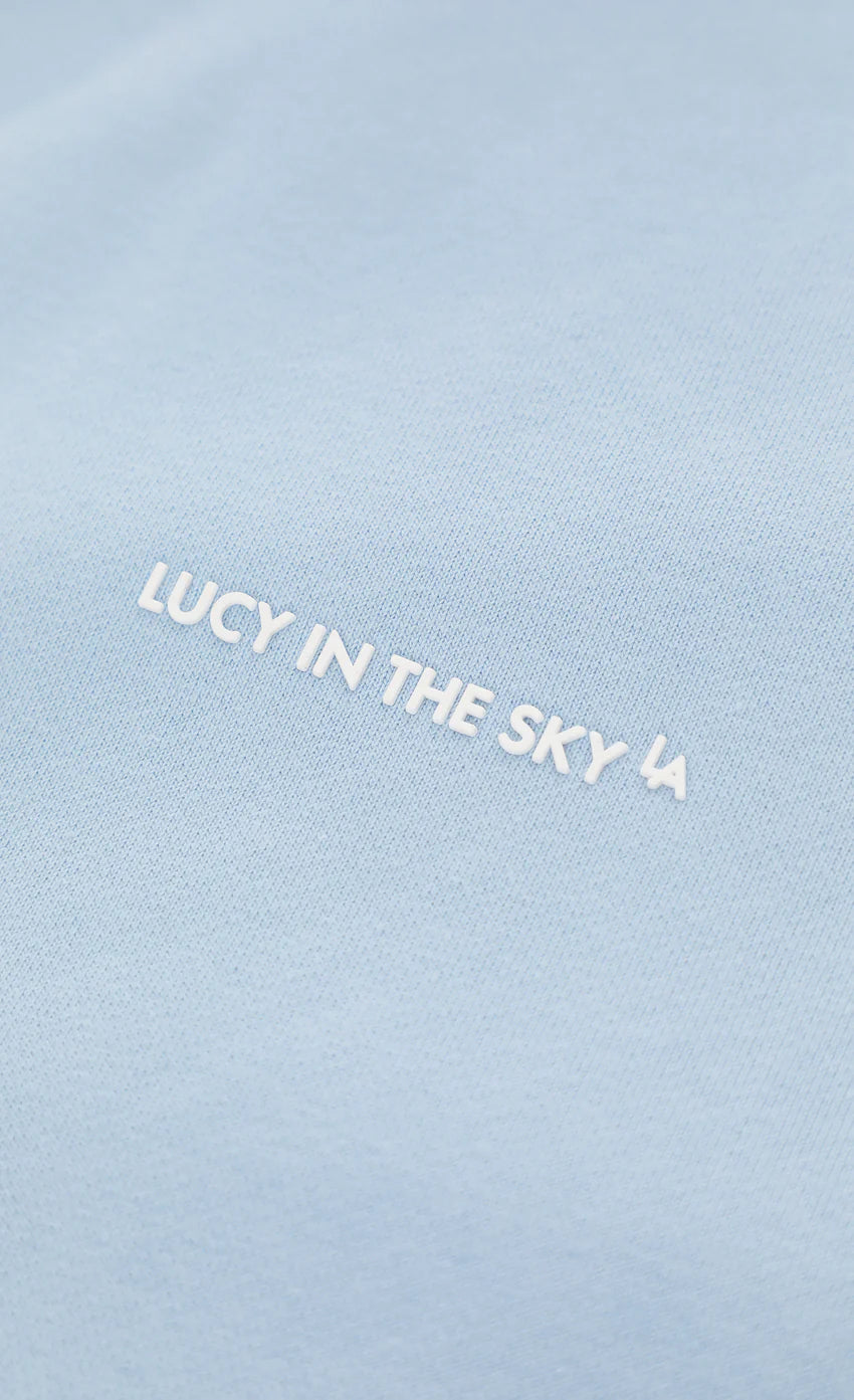 Lucy Oversized Cropped Crewneck in Light Blue