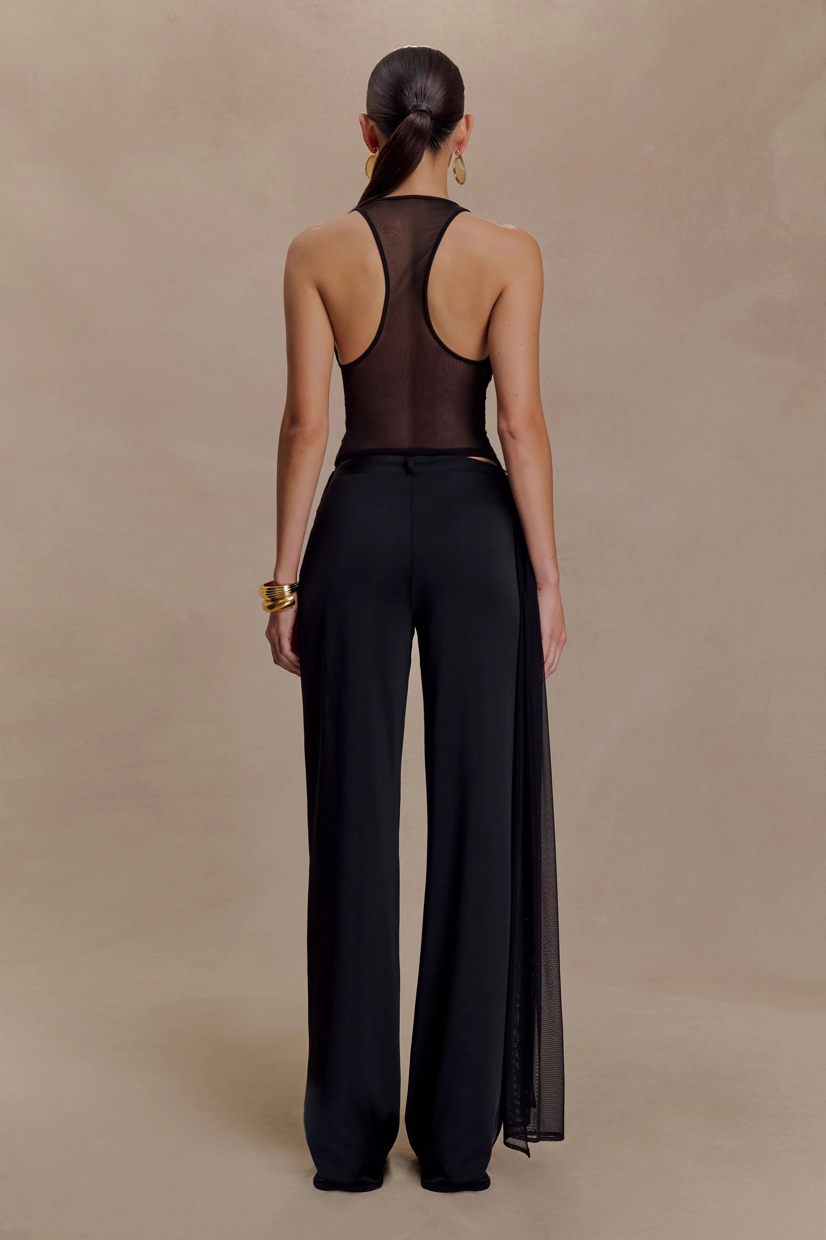Aspyn Slinky And Mesh Top Black