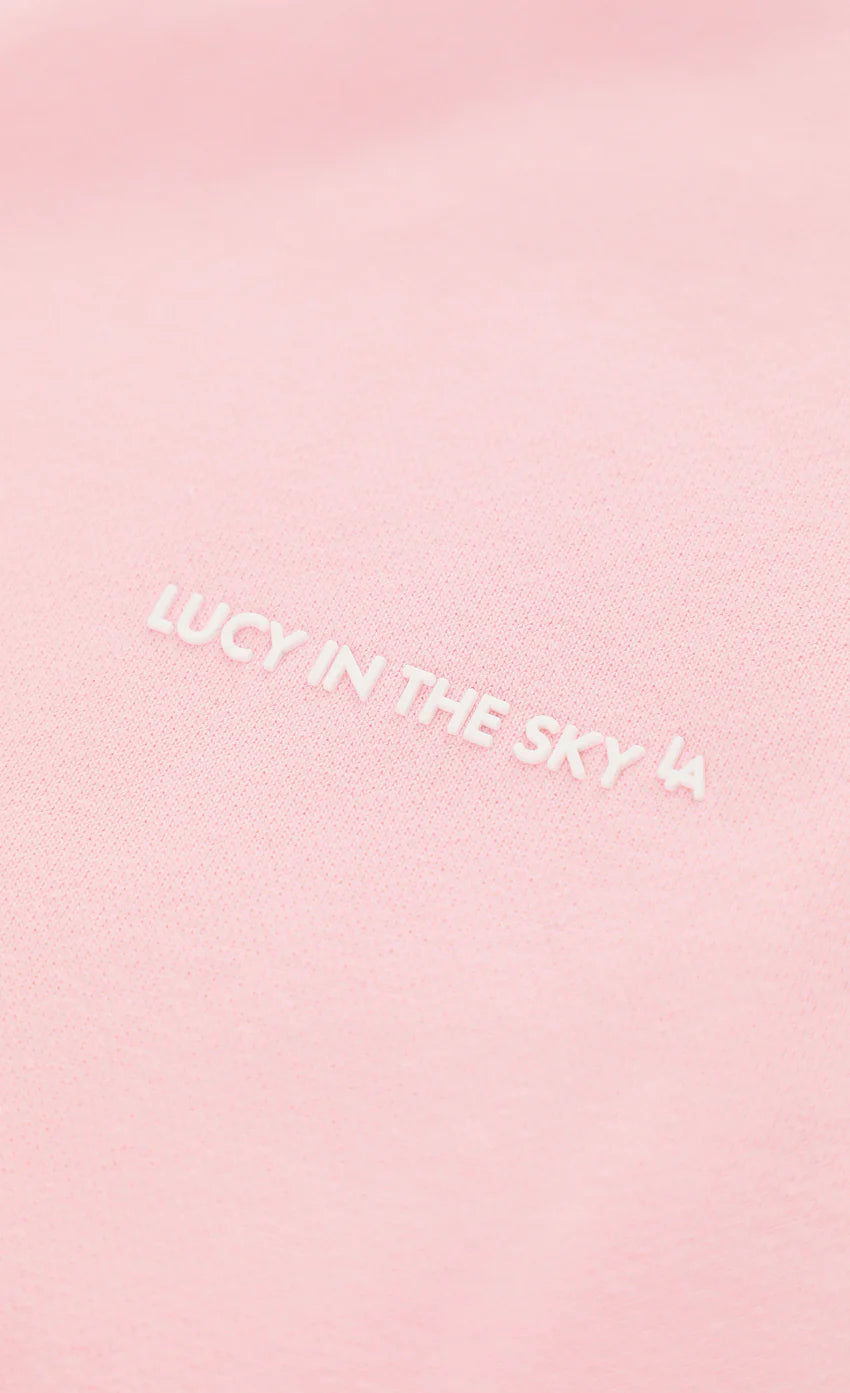 Cropped Fleece Zip Up Hoodie in Pink