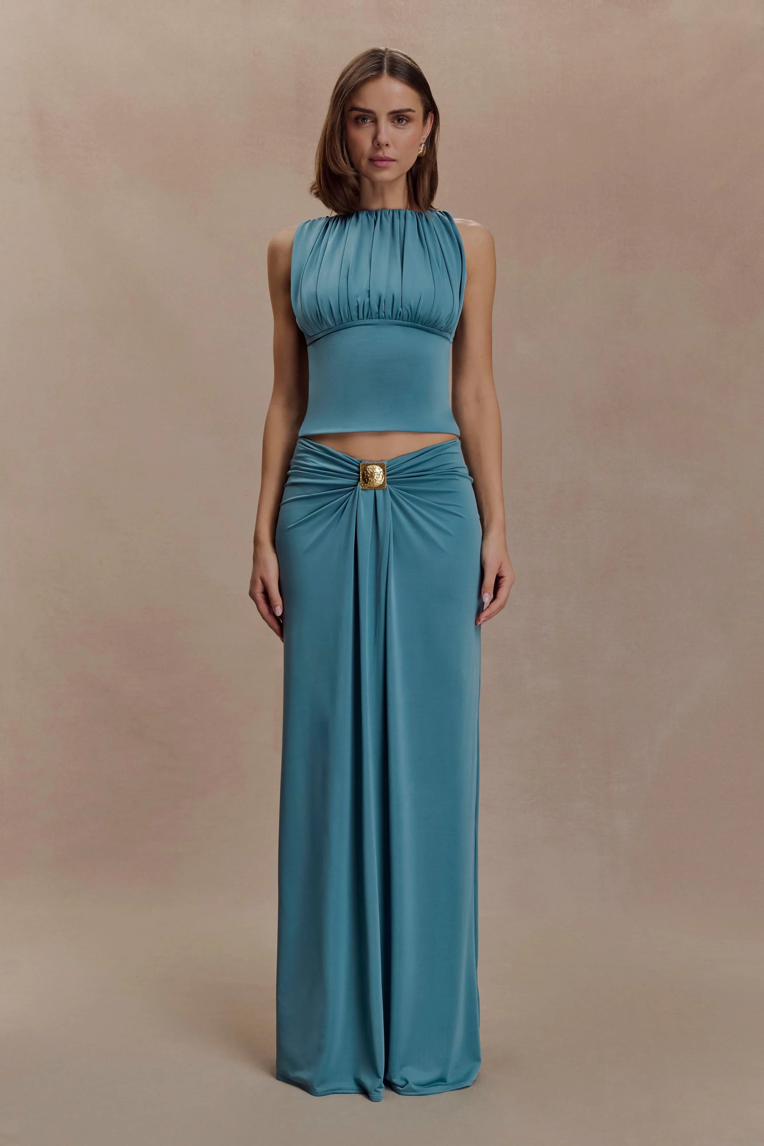 Erina Slinky Open Back Top Teal