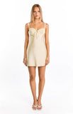 Kate Yellow Satin Party Mini Dress