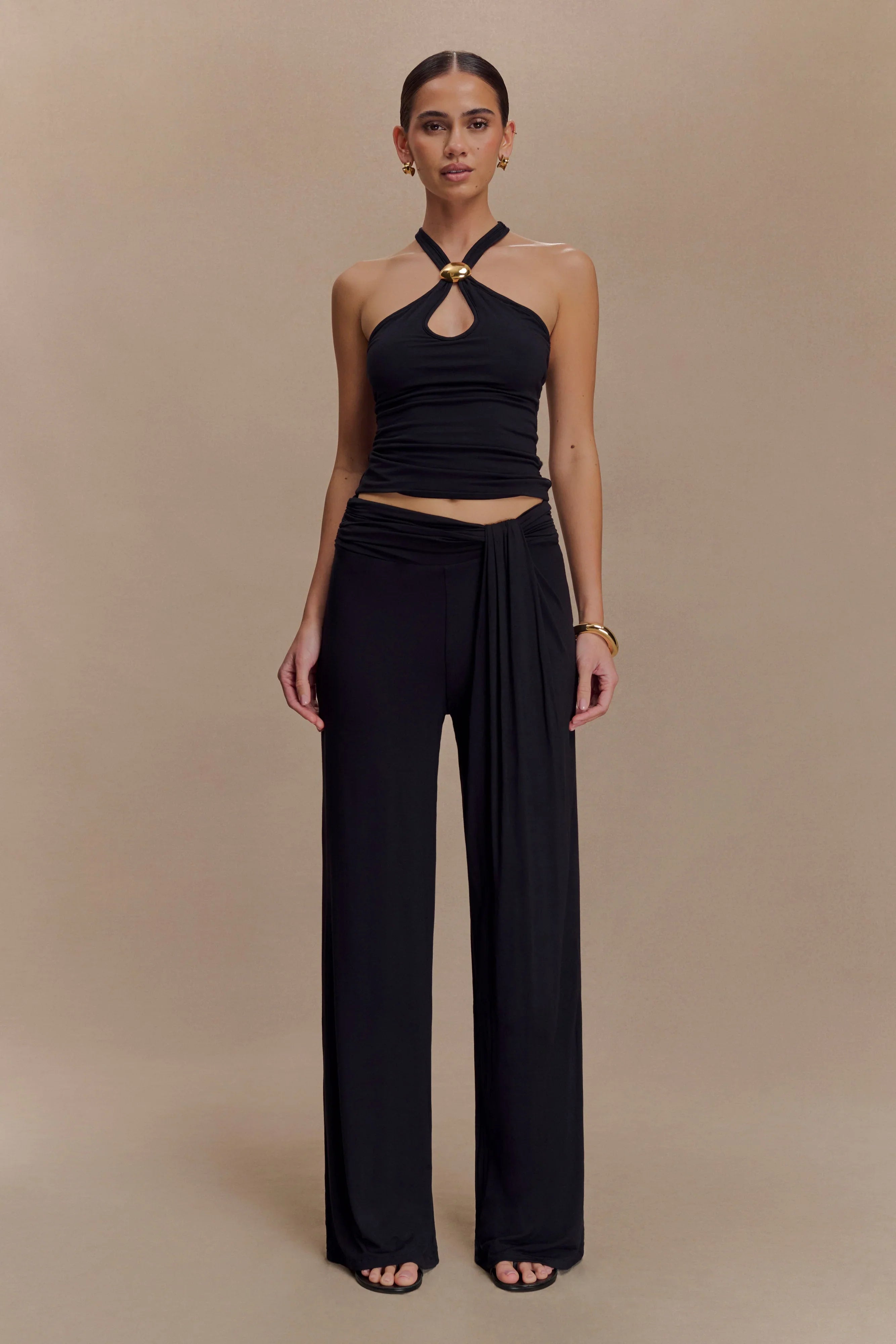 Ramona Modal Tank Top With Hardware Black